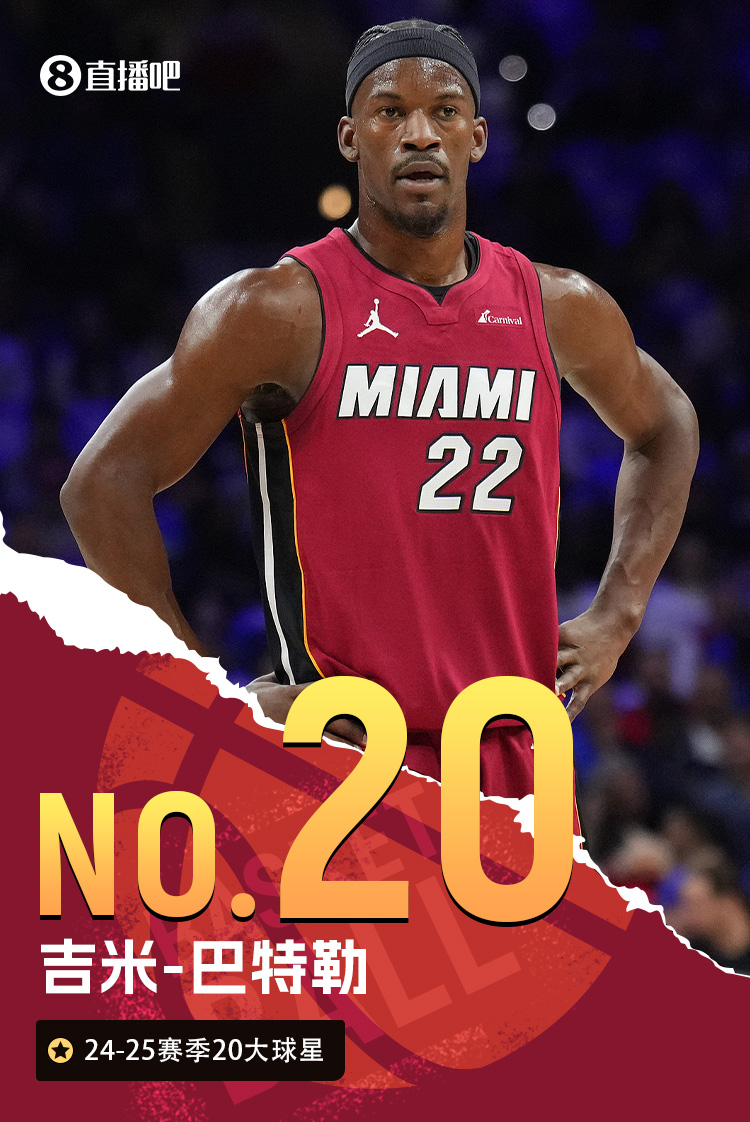 榜单最后一位出炉❗NBA新赛季20大球星之No.20：巴特勒